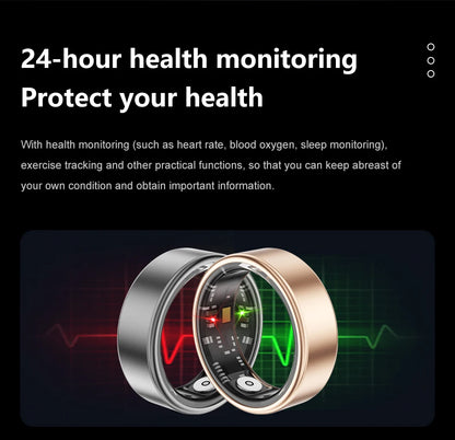 Smart Ring with Long Battery Life Lightweight Design Health Tracking Heart Rate and Blood Oxygen Monitoring Sleep Recording