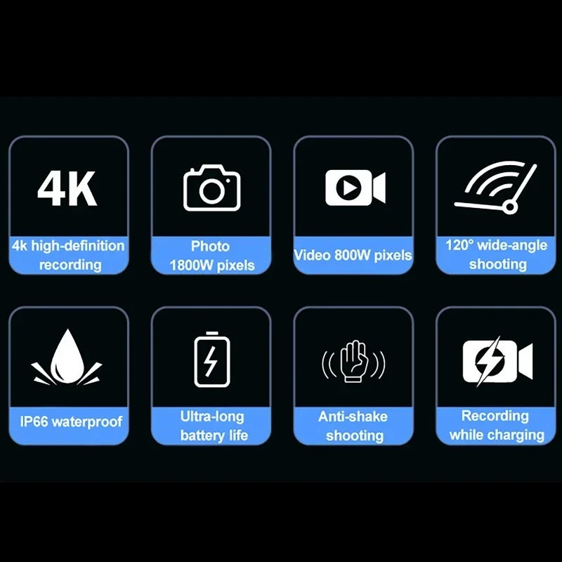 Anti Shake Shotgun Camera 4K 1080P Outdoor Hunting Camera Sport DV WiFi Motorcycle Bike Helmet Camera Action Cam With Flashlight