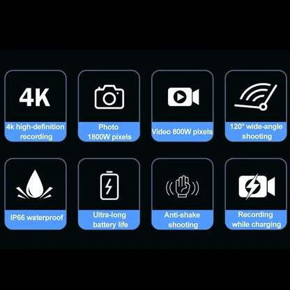 Anti Shake Shotgun Camera 4K 1080P Outdoor Hunting Camera Sport DV WiFi Motorcycle Bike Helmet Camera Action Cam With Flashlight