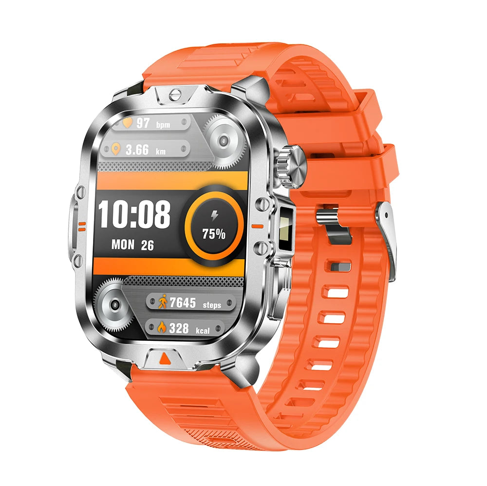 LED Flashlight Smart Watch 2.01" Bluetooth Call Voice Assistant Multi Sports Modes Health Monitoring Smartwatch For Men Women