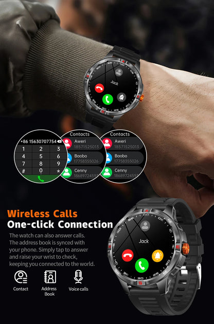 GPS Outdoor 1000mAh Battery Smartwatches Men 100+ Sports Mode Compass Heart Rate 3ATM Waterproof Bluetooth Call Smart Watch