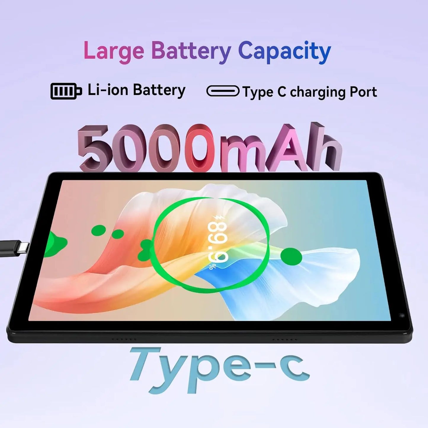 Android 15 Tablet 10.4 Inch Octa-Core Processor 16GB RAM 128GB ROM 1TB TF Card Expand 5G/2.4G WiFi 5MP+8MP Camera Android Tablet