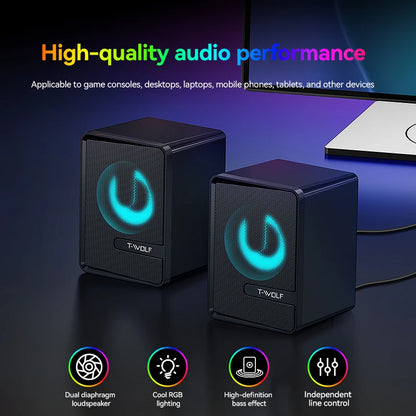 Five-piece Gaming Combo 104 Keys Keyboard 4-color Breathing Light Mouse 3.5mm Gaming Headset Gaming Speaker Anti-slip Mouse Pad