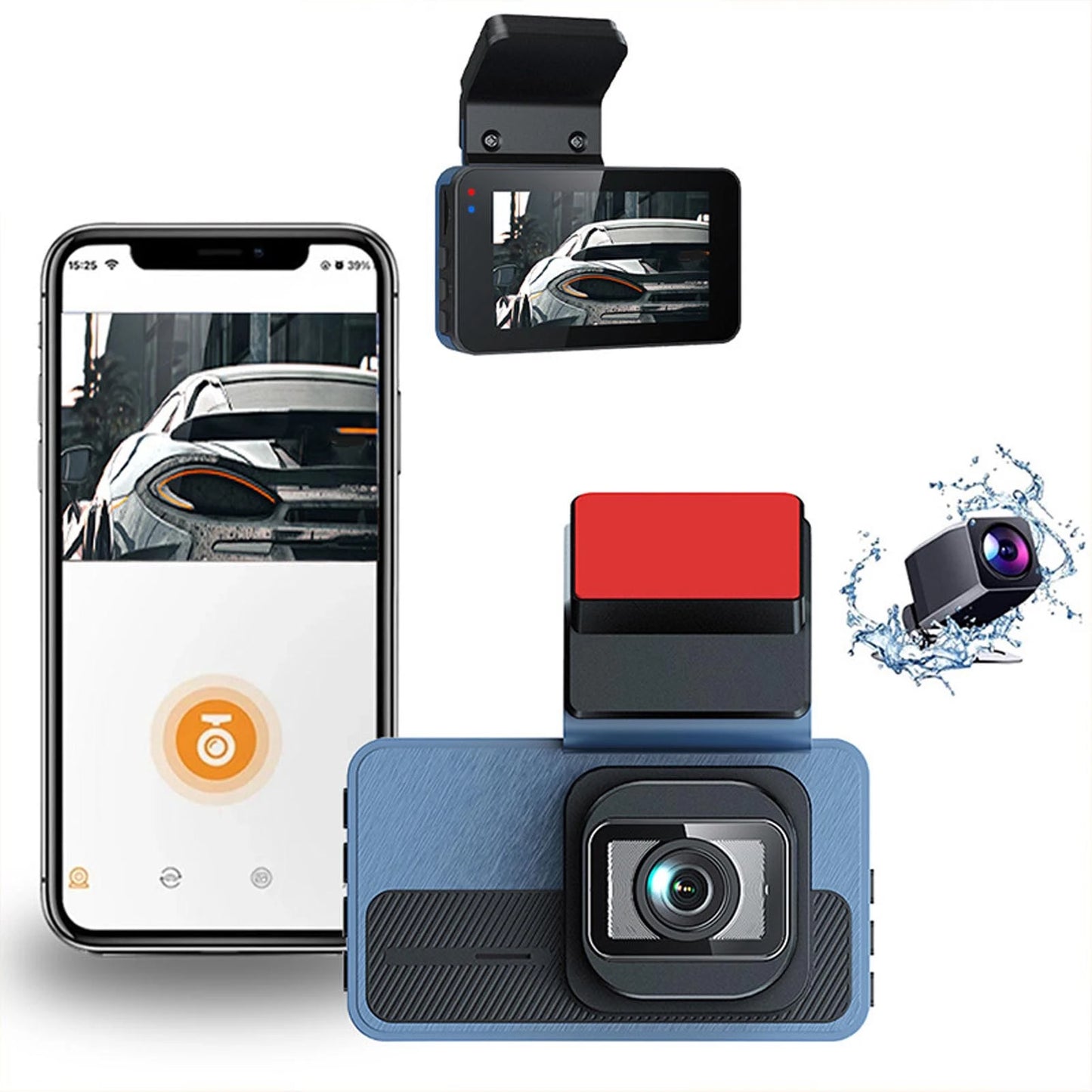 Dash Cam Front 4K and Rear 2K HD WiFi ADAS Dashboard Camera with 3 Inch LCD Screen 64GB Memory Card for Car Car Driving Recorder