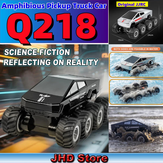 JHD For JJRC Q218 2.4g Amphibious Rc Remote Control Car Eight Wheel Stunt Car Amphibious All Terrain Four-Wheel Drive Climbing