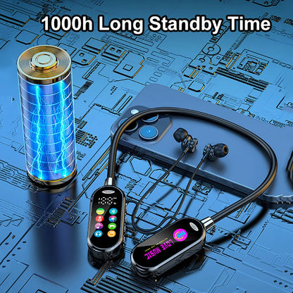 Color Screen Bluetooth 5.4 Earphones Neckband Headphones Wireless Headsets HiFi Stereo Noise Reduction Earbuds for Live Xiaomi