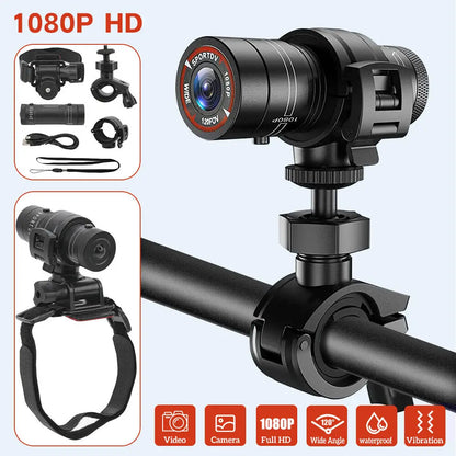 F9 Mini Sport DV Action Sports Camera Flashlight Helmet Full HD1080P Video Ideal for Bike Motorcycle Waterproof Camcorder