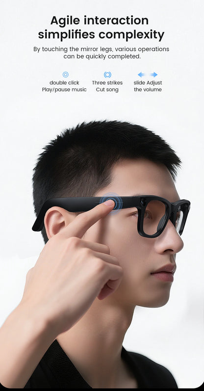 2025 New Smart Glasses 800W HD Camera AI Identification Touch 1080P HD Video Recording Al Voice Wireless Calling Smart Glasses