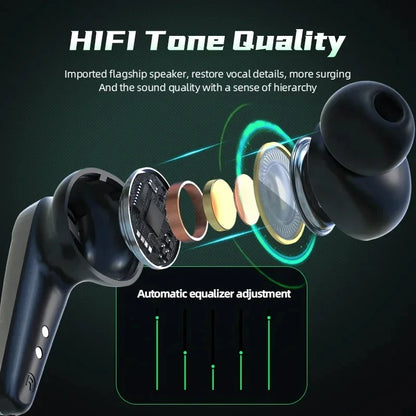 Gaming Earbuds Wireless Bluetooth Earphones With Mic Bass Audio Sound 9D Stereo Music HiFi Headset Game Sport Headphones