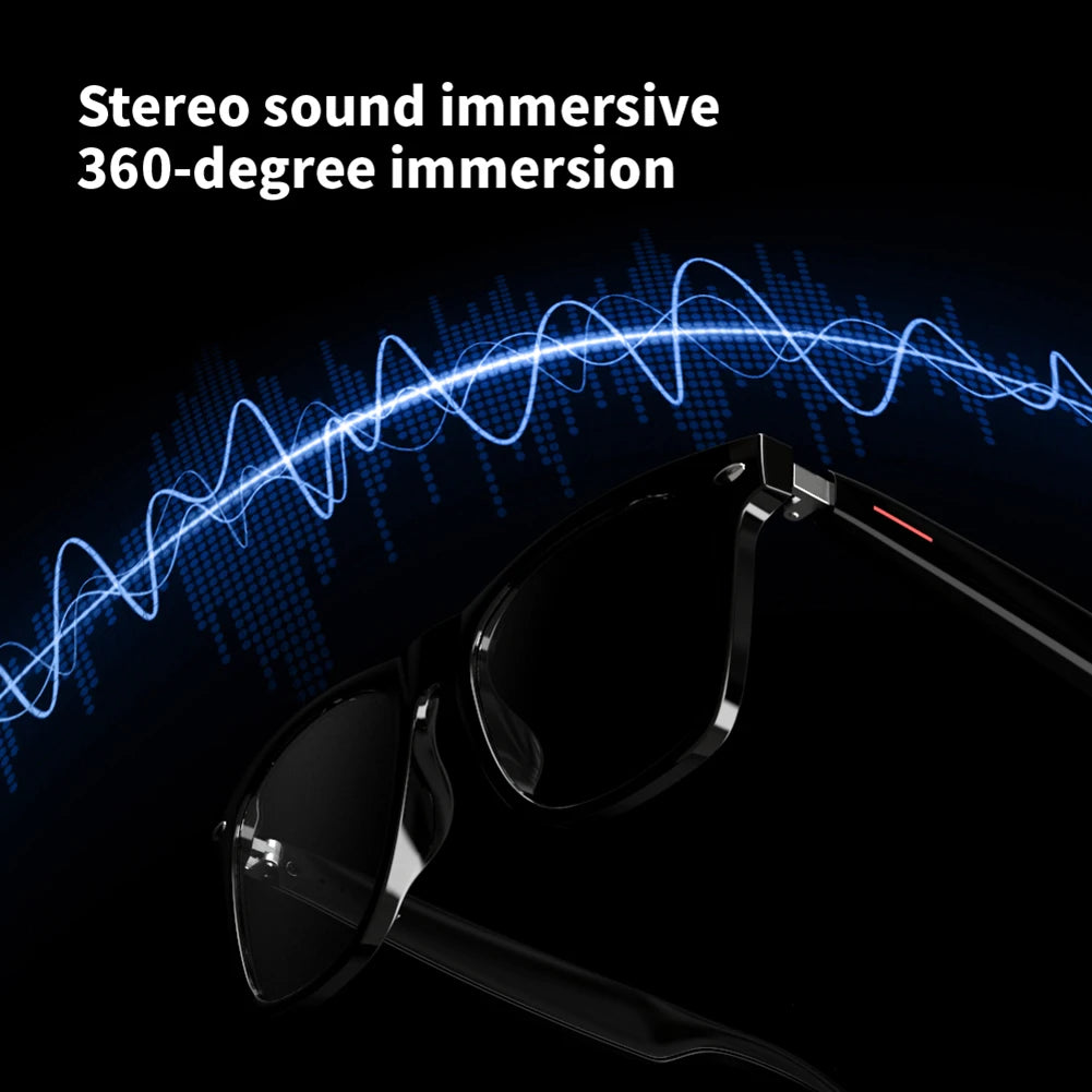 Smart Glasses with Touch Control and Bluetooth Connection Ideal for Listening to Wireless Earbuds and Using Smartwatch Features