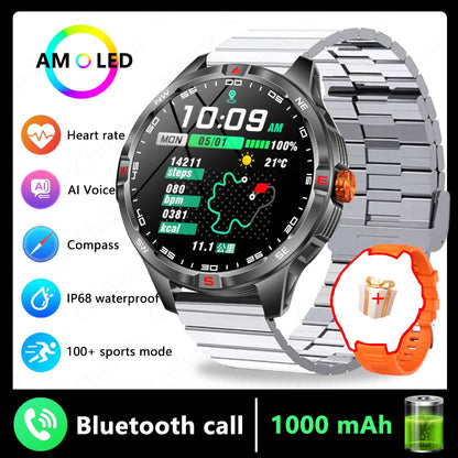 GPS Outdoor 1000mAh Battery Smartwatches Men 100+ Sports Mode Compass Heart Rate 3ATM Waterproof Bluetooth Call Smart Watch