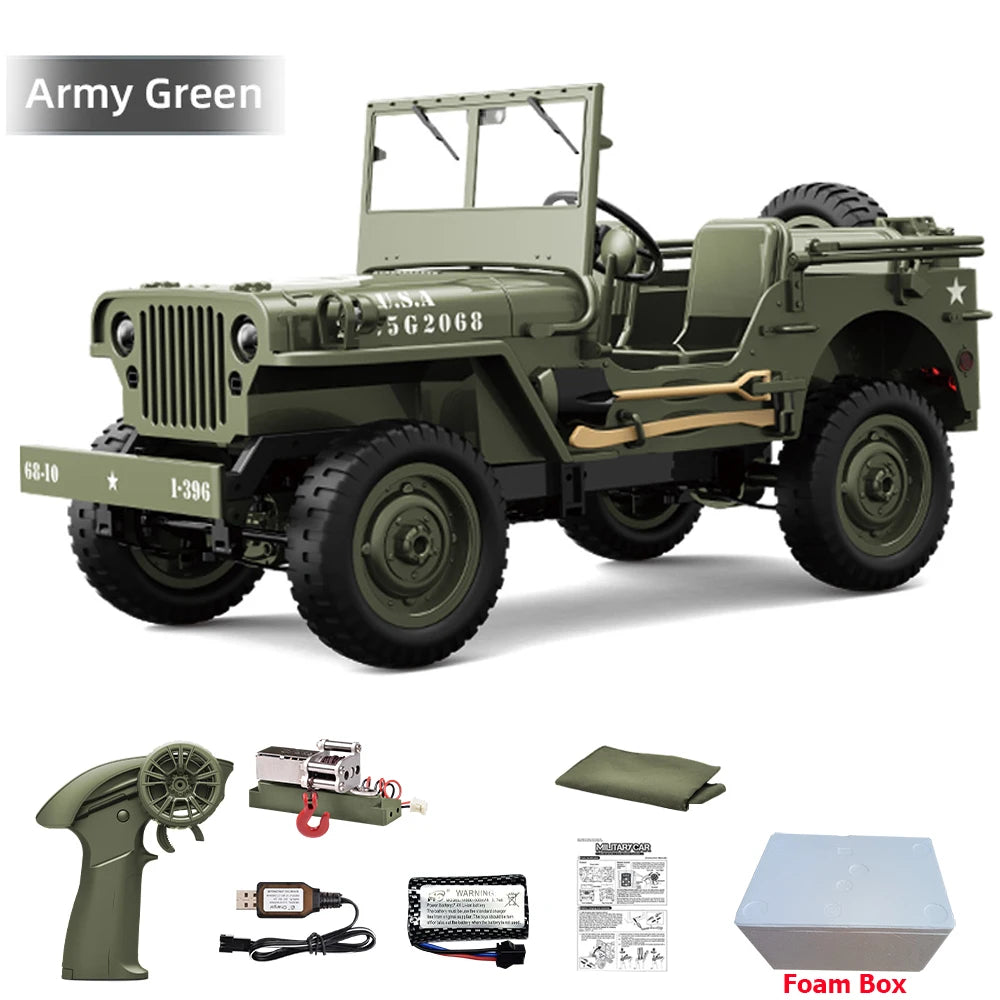 JJRC C8815 RC Car 1/10 WILLYS 1941 4WD RTR RC Crawler 2.4G Remote Control Car Off-road Climbing Military RC Truck Toys Gift