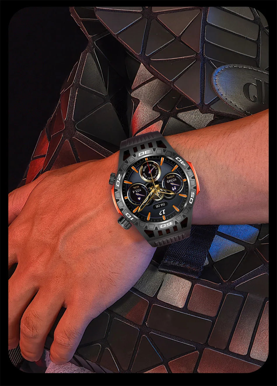 Smart Watch Men With LED Lighting Compass Sports Fitness Tracker Watch IP68 Waterproof Bluetooth Talk SmartWatch For Android IOS