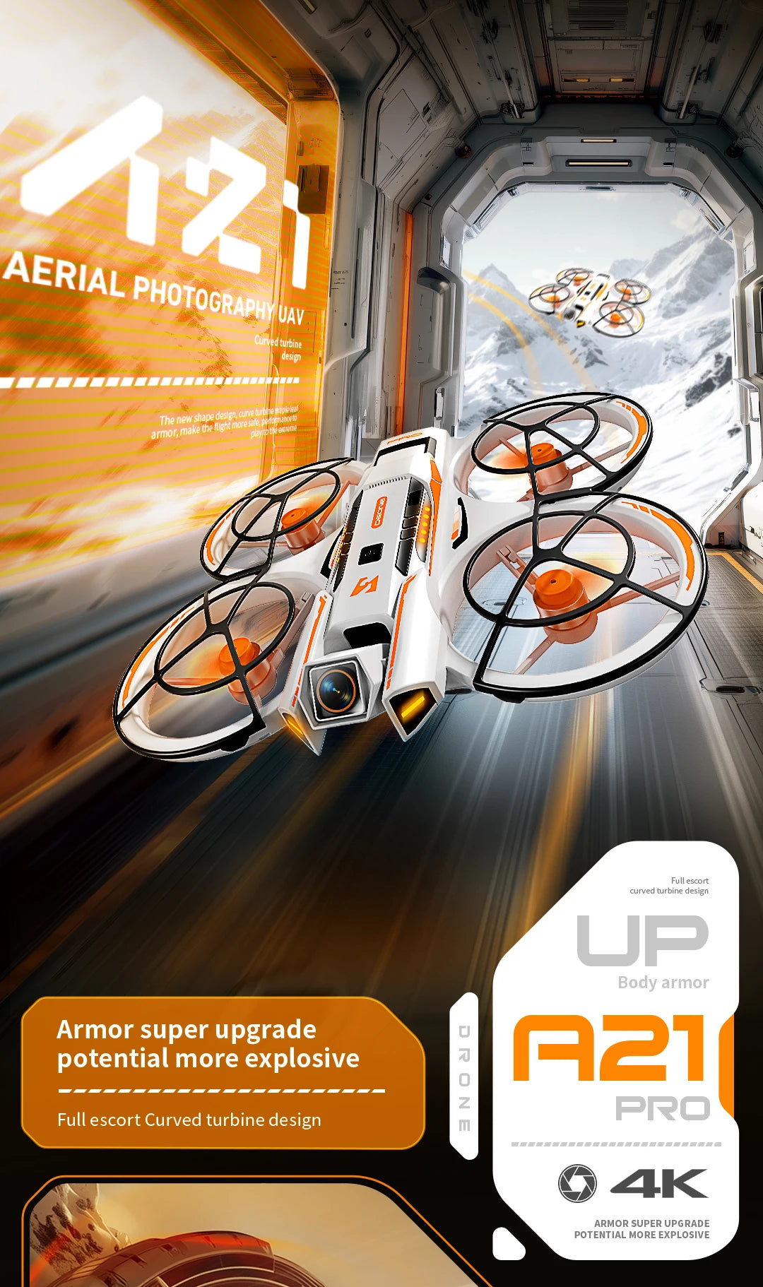 Xiaomi A21 Pro Drone Professional 4K Aerial Avoiding Obstacle Drone FPV Remote Control Brushless Mecha Design Optical Flow Drone