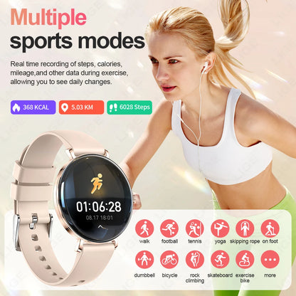 LIGE 2025 New Smart Watch Women 1.43" AMOLED HD Screen Heart Rate Sport Fitness Bluetooth Call Ladies Smartwatch For Android IOS