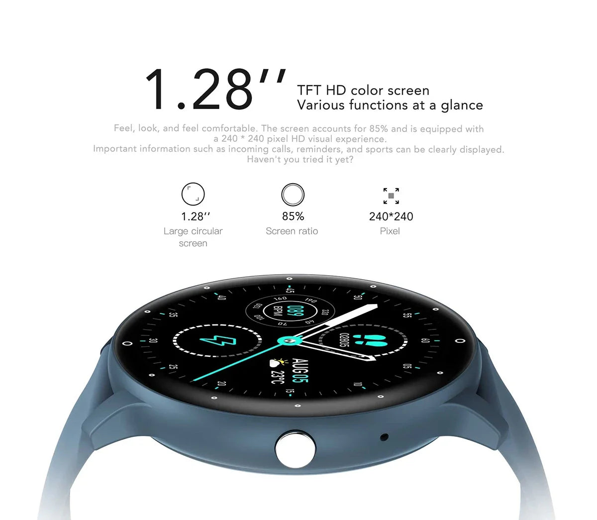 Smart Watch For Women Men 1.28"HD Display Multi Sports Modes Camera Control Music Control Sports Pedometer Watch For Android IOS