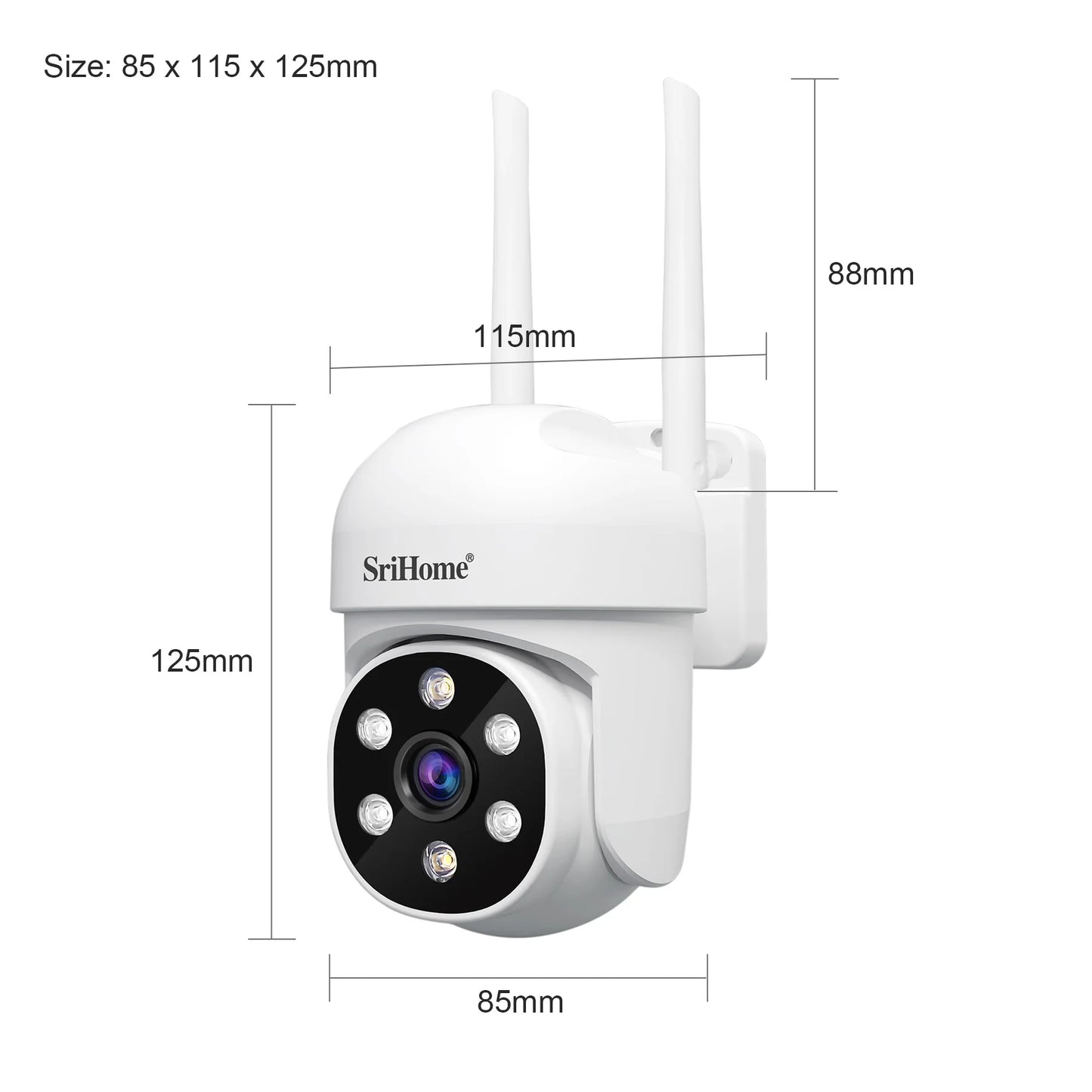 Srihome SH061 Wireless Monitoring Camera PTZ AI 1080P Home Security Camera Night Vision Human Detection Video Surveillance  CCTV