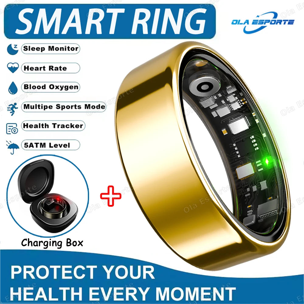 New Smart Ring 5ATM&IP68 Waterproof Rings Man Health Monitoring Heart Rate Sleep Monitor GPS Motion Sport Tracker Smartring 2025