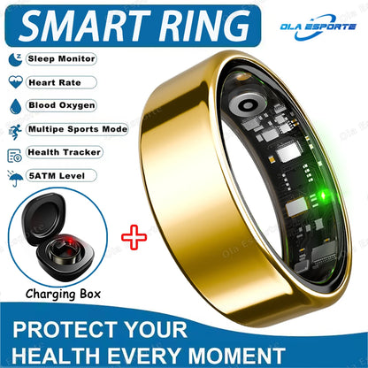 New Smart Ring 5ATM&IP68 Waterproof Rings Man Health Monitoring Heart Rate Sleep Monitor GPS Motion Sport Tracker Smartring 2025