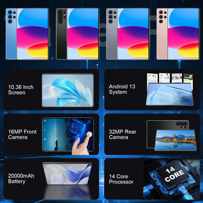 2025 Tablet Android 20000mAh 10.36 inch Global Version 22GB+2TB New Network 14 Core Android 13.0 Wifi Tablet
