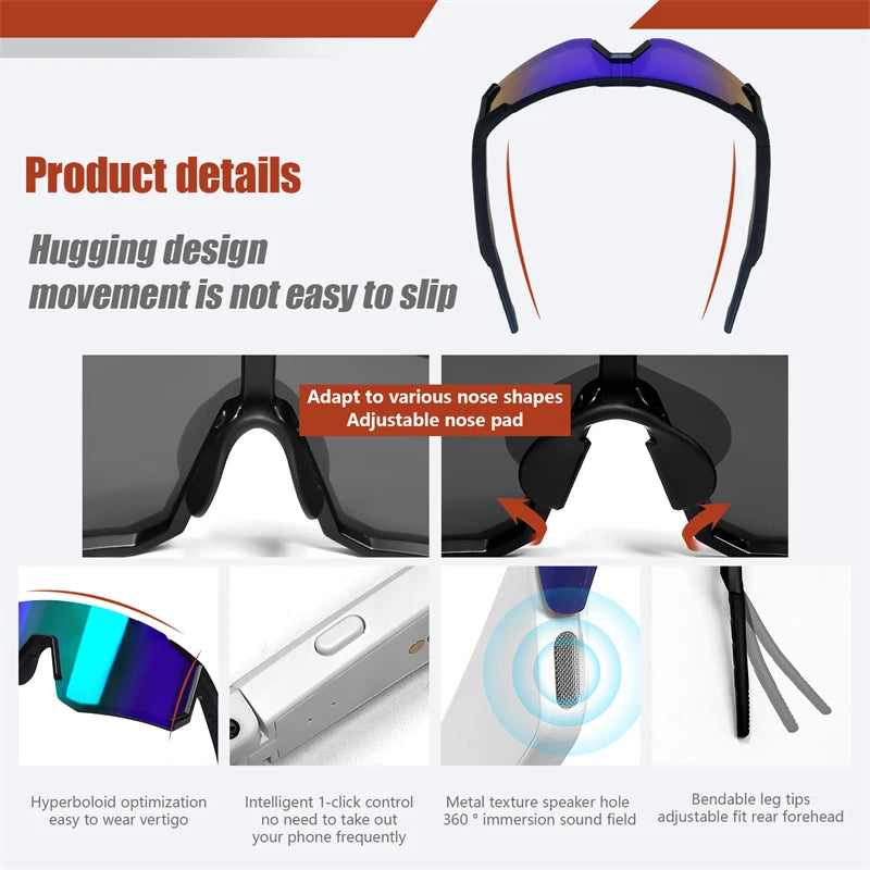 2025 Smart Glasses Cycling Sunglasses For Men Cycl Glasses Mountain Bicycle Goggles Women Outdoor Sports Running UV400 Eyewear