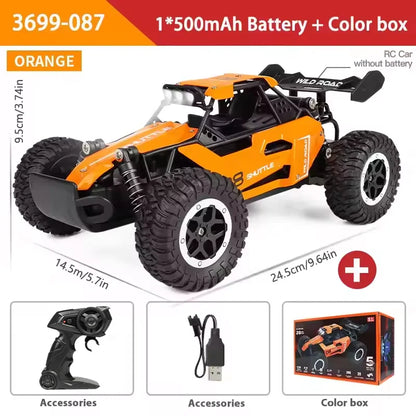RC Cars Off-Road 2WD 1:16 Scale All Terrain Fast 20KM/H High Speed Electric Vehicle with 2.4GHz Metal Shell Remote Control Truck
