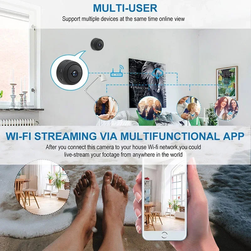 A9 Smart Home Security Camera WiFi Wireless 1080P Video Surveillance Remote Monitoring Motion Detection Night Vision Recorder