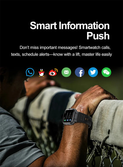 Men's Outdoor Sports Bluetooth Call Smart Watch 1.91 Inch Full Screen Touch Flashlight 110+ Sport Mode Smartwatch 2025 New