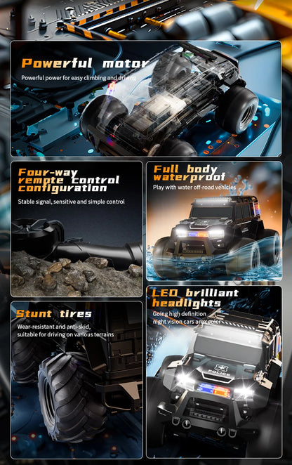 Rc Car Waterproof Amphibious 4Wd Off-Road Vehicle Remote Control Water Land Crawler Stunt Climbing Truck Toys for Boys Children