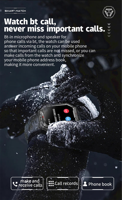 2.1 Inch AMOLED HD Screen Smartwatch Men Compass GPS Outdoor Sports Health Monitoring 1ATM Waterproof Bluetooth Call Smart watch