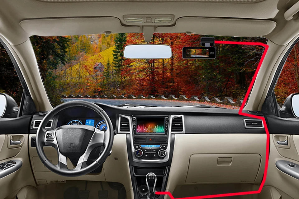 Dash Cam 4K HD Ultra Wide Angle Loop Recording Dash Cam Built-in WiFi Optional Dual Lens 24 Hours Parking Monitoring