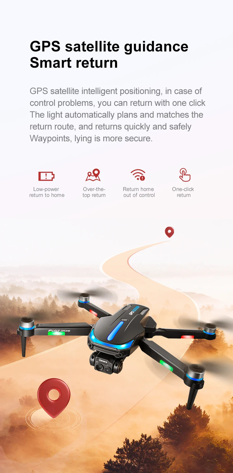 RG806MAX Drone 4K GPS Aerial Photography Optical flow hover Control Obstacle Avoidance Brushless 4-axis With screen Drones Toys