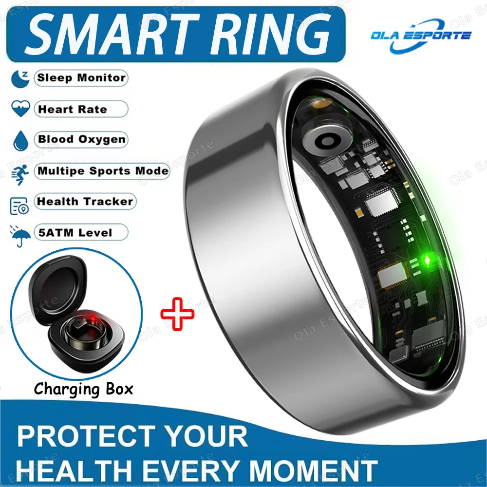 New Smart Ring 5ATM&IP68 Waterproof Rings Man Health Monitoring Heart Rate Sleep Monitor GPS Motion Sport Tracker Smartring 2025