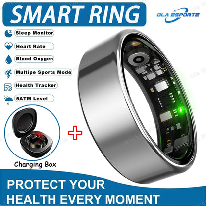 New Smart Ring 5ATM&IP68 Waterproof Rings Man Health Monitoring Heart Rate Sleep Monitor GPS Motion Sport Tracker Smartring 2025