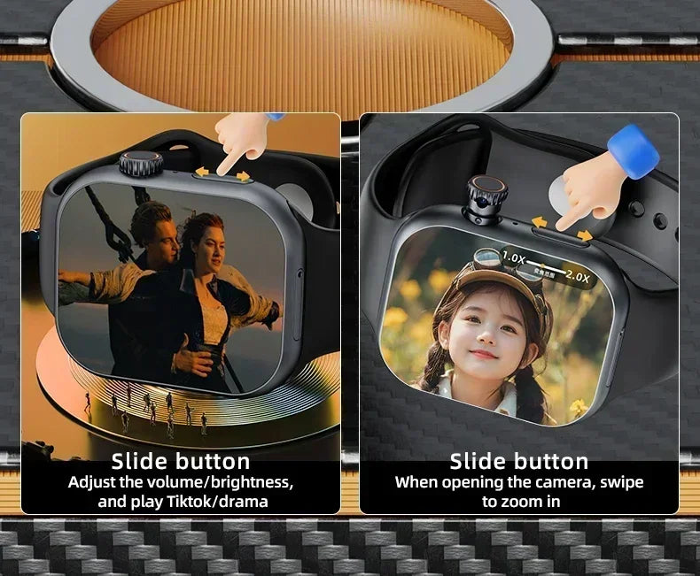 Smart 5G Smartwatch 2.29 Inch AMOLED Display 180 Degree Rotating Camera SIM Card WiFi GPS Video Calling Worldwide Version