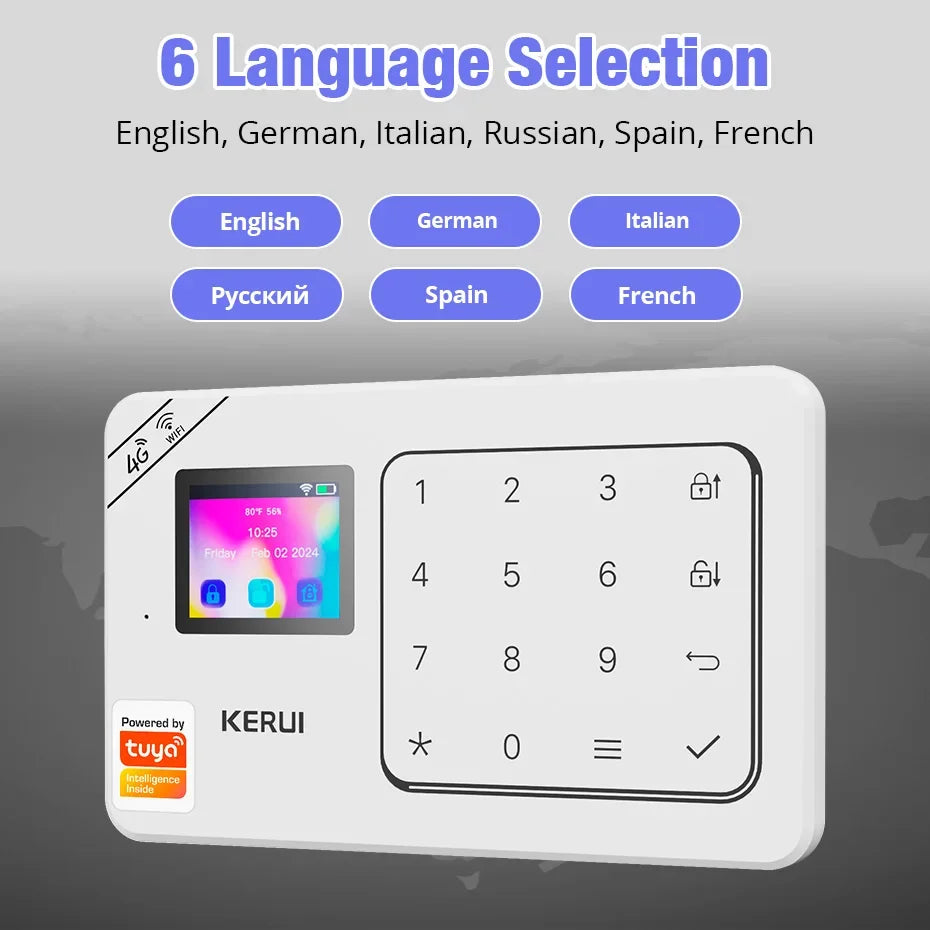 KERUI NEW 4G/WiFi Home Alarm System Tuya Smart Home Sesurity Alarm Wireless Burglary Protection PIR Motion Sensor APP Control