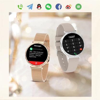Fashion Women Bluetooth Call Smart Watch Watch AMOLED HD Screen Health Monitoring Waterproof Smartwatches 2025 New Android IOS