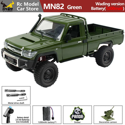 MN MODEL 1:12 4WD RC Panda Off-road Diving Car Adventure Terrain Vehicle Wading Rock Crawler Climbing Gun Truck Toy for Adult