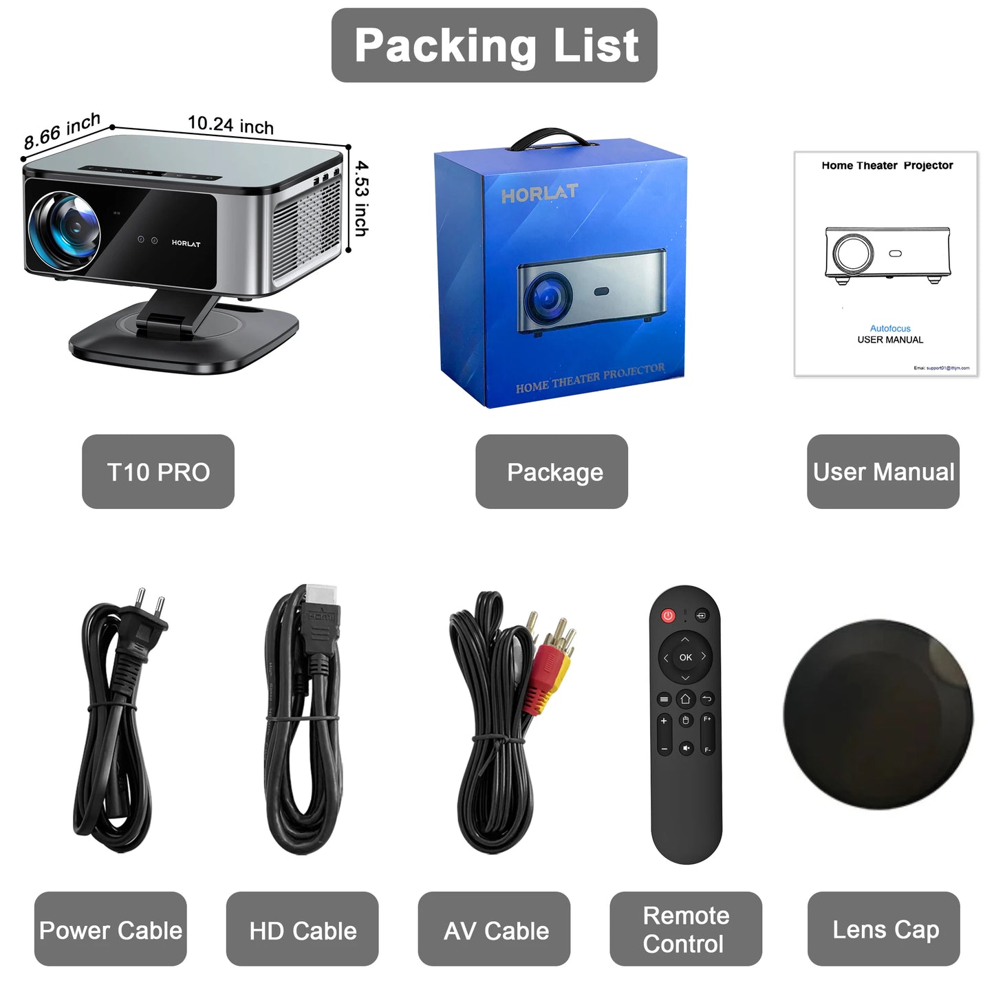 2025 Horlat 45000 Lumens 4K UHD Projector Laser TOF Focus Android 12 WiFi 1080P Full HD Home Theater Movie Projector for Netflix