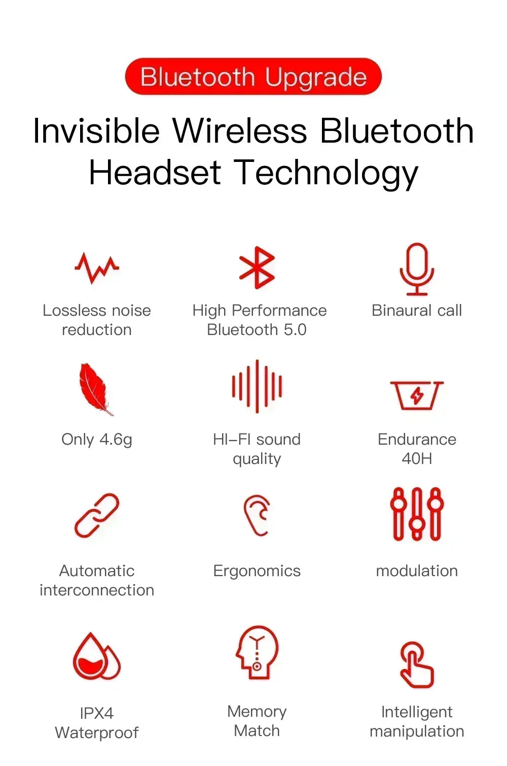 TWS E6S Fone Bluetooth Earphones Wireless Bluetooth Headset Noise Cancelling Headset with Mic Headphones for Xiaomi Huawei Oppo