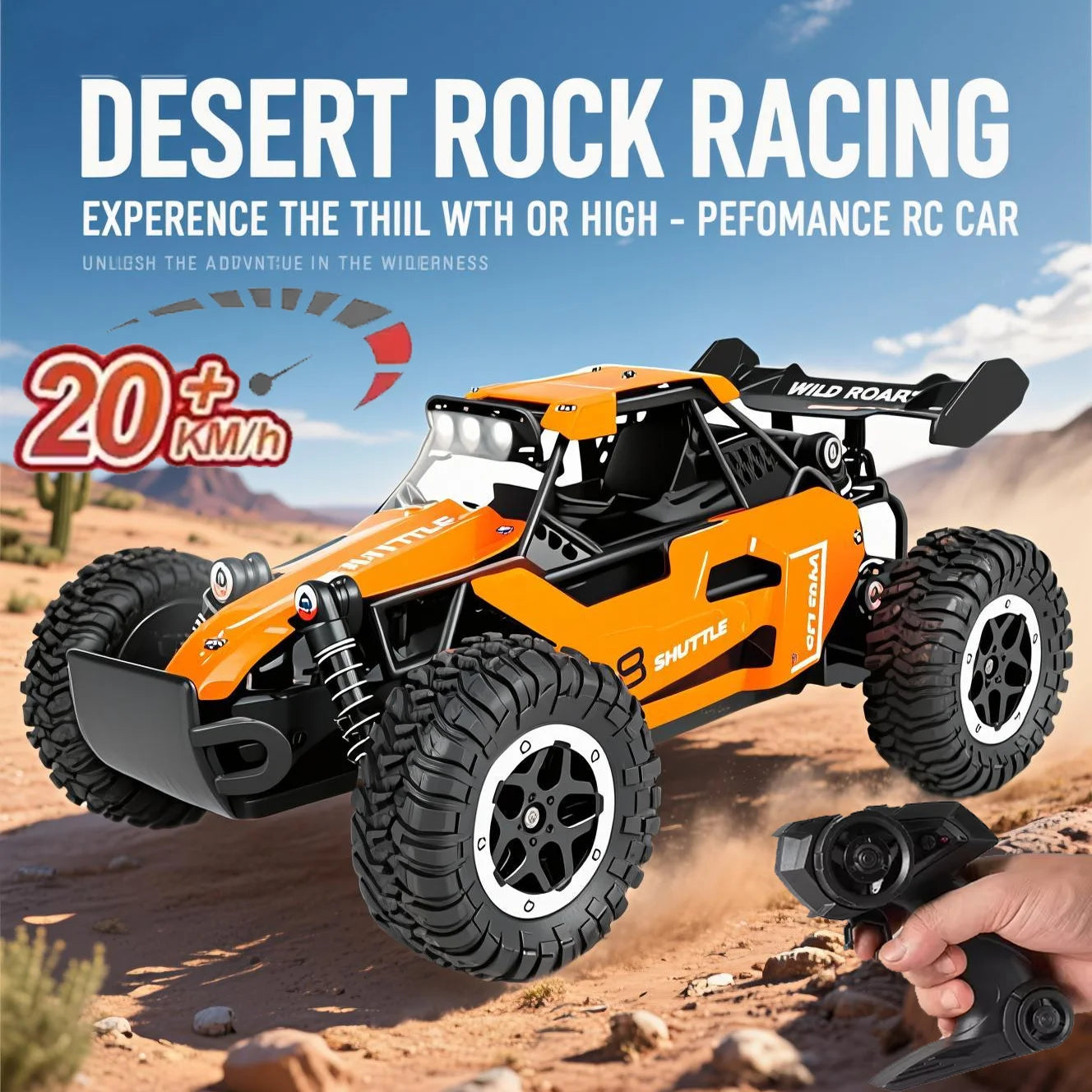 RC Cars Off-Road 2WD 1:16 Scale All Terrain Fast 20KM/H High Speed Electric Vehicle with 2.4GHz Metal Shell Remote Control Truck