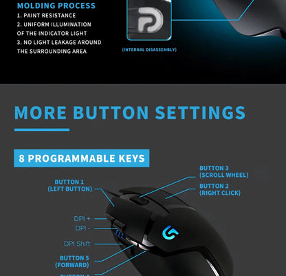 Logitech (G) G402 gaming mouse wired mouse e-sports mechanical macro programming mouse CSGO eating chicken computer competitive