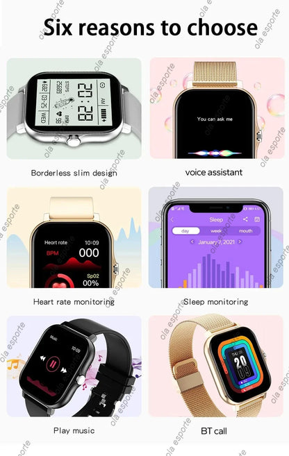 2024 Smart Watch For Men Women Gift Full Touch Screen Sports Fitness Watches Bluetooth Calls Digital Smartwatch Wristwatch