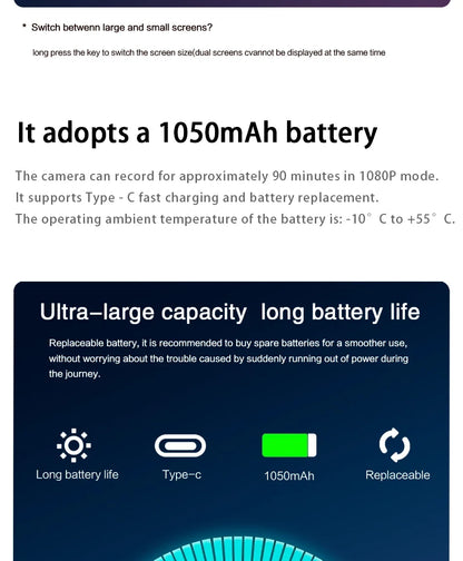 CERASTES Action Camera 5K 4K 60FPS WiFi Anti-shake Dual Screen 170° Wide Angle 30m Waterproof Sport Camera with Remote Control