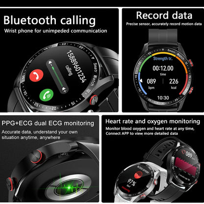 ECG+PPG Smartwatch Men Health Monitoring Exercise Fitness Tracker Bluetooth Call Music Player Waterproof Smart Watch Men 2024New