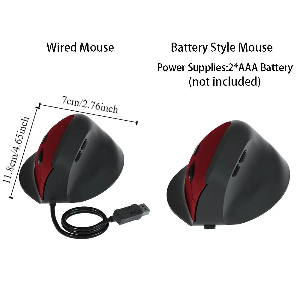 2.4G Vertical Mouse 6 Mute Buttons 800/1200/1600DPI Ergonomic Optical Mouse Comfortable Keysensitive Gaming Mice Office