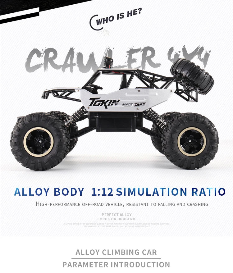 RC Off road Truck 1/12 4WD RTR Durable Beginner All Terrain RC Car High Speed 20Km/h Remote Control Monster Truck Adult Gift Toy