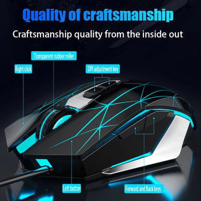 S50 New Gaming Mouse, Wired Mechanical Game, Macro Programming, Notebook, Desktop Computer, Office