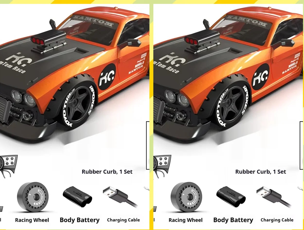 orange Kamtom 3299 1:32 Rc Car Upgrade Luminous Metal Servo Motor Car Dodgeboy Toy Car Professional Rc Drift Rc Stunt Car