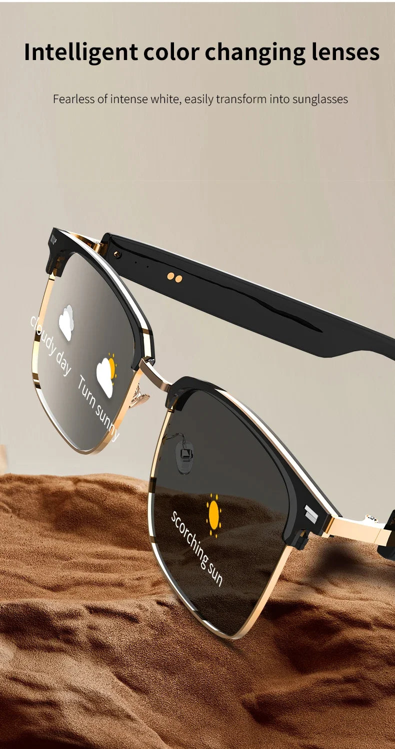 GS13 Smart Glasses Intelligent Color Changing Lenses Bluetooth Call Outdoor Sports Photograph Music Blue Light Smart Sunglasses